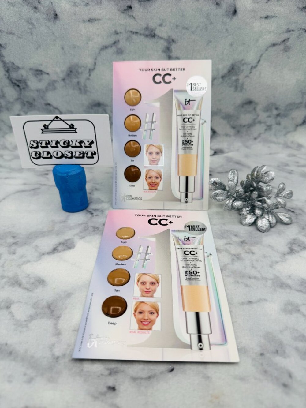 IT Cosmetics Beauty Gift Set-Color Correct Full Coverage Cream 4 Shades-2pc-NEW